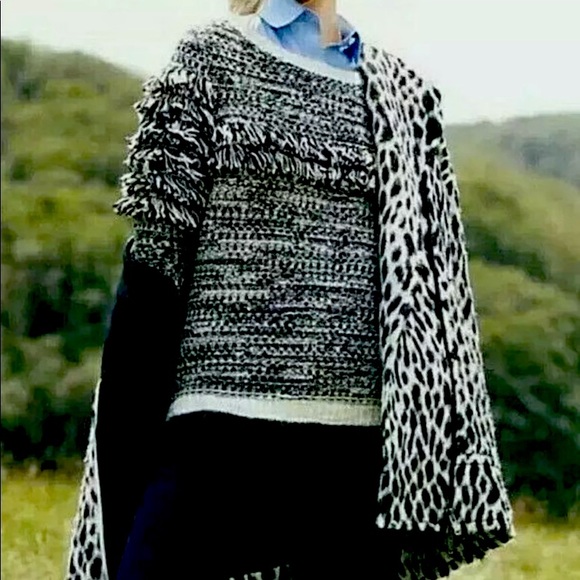 NWOT BANANA REPUBLIC Fun Fringe Sweater, Size Large - Picture 3 of 8